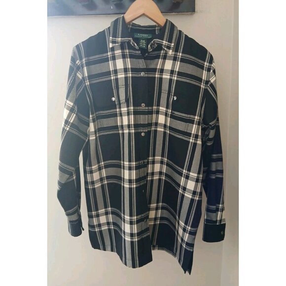 Lauren Ralph Lauren 100% Wool Snap Down Blouse - Picture 1 of 8